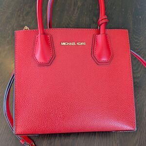 Michael Kors Red Leather Tote Bag